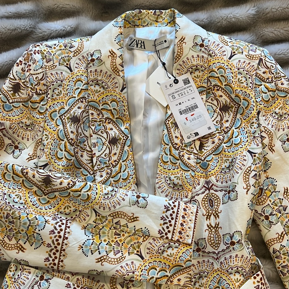 NWT Zara Belted Blazer - Picture 3 of 6